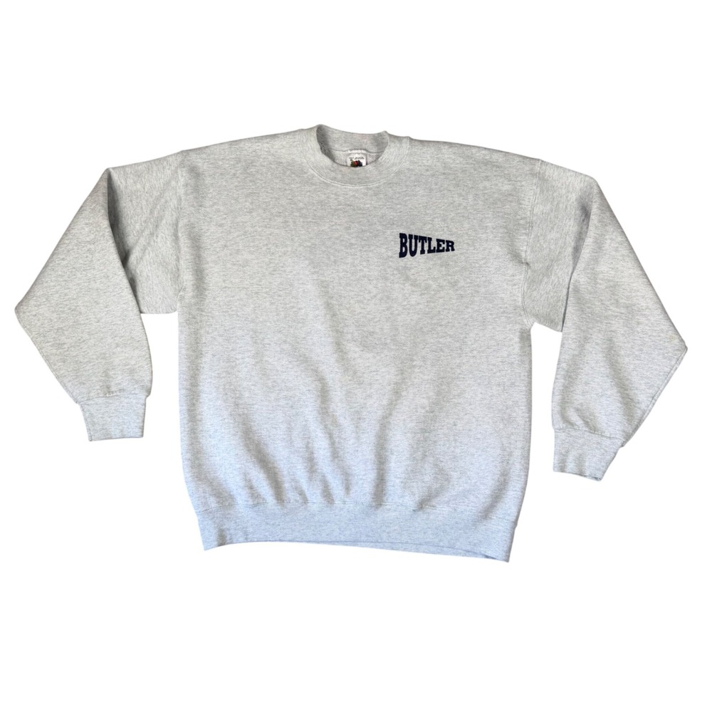 Vintage 90s Fruit of the Loom Butler Tornadoes Sweatshirt XL Gray Made in USA